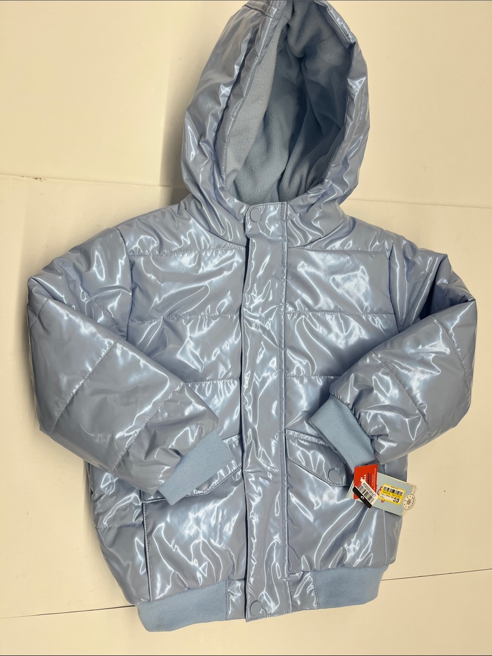 NEW Cat & Jack Girls Cozy Lined Hooded Puffer Jacket Wind-Resistant Coat
